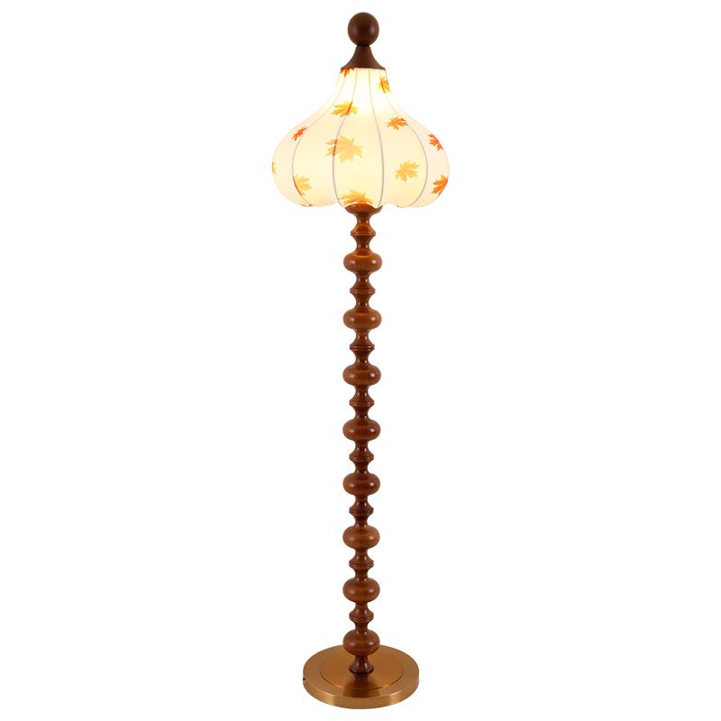 Qrathen drewniana lampa stojąca z płótna w stylu retro