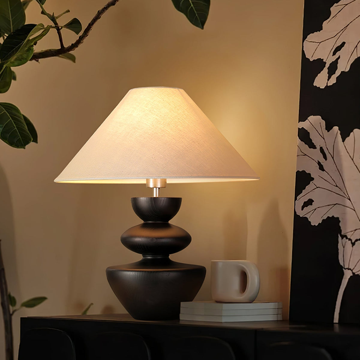 Joanne drewniana lampa stołowa vintage