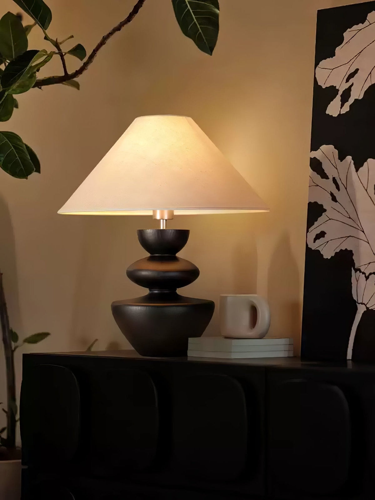Joanne drewniana lampa stołowa vintage