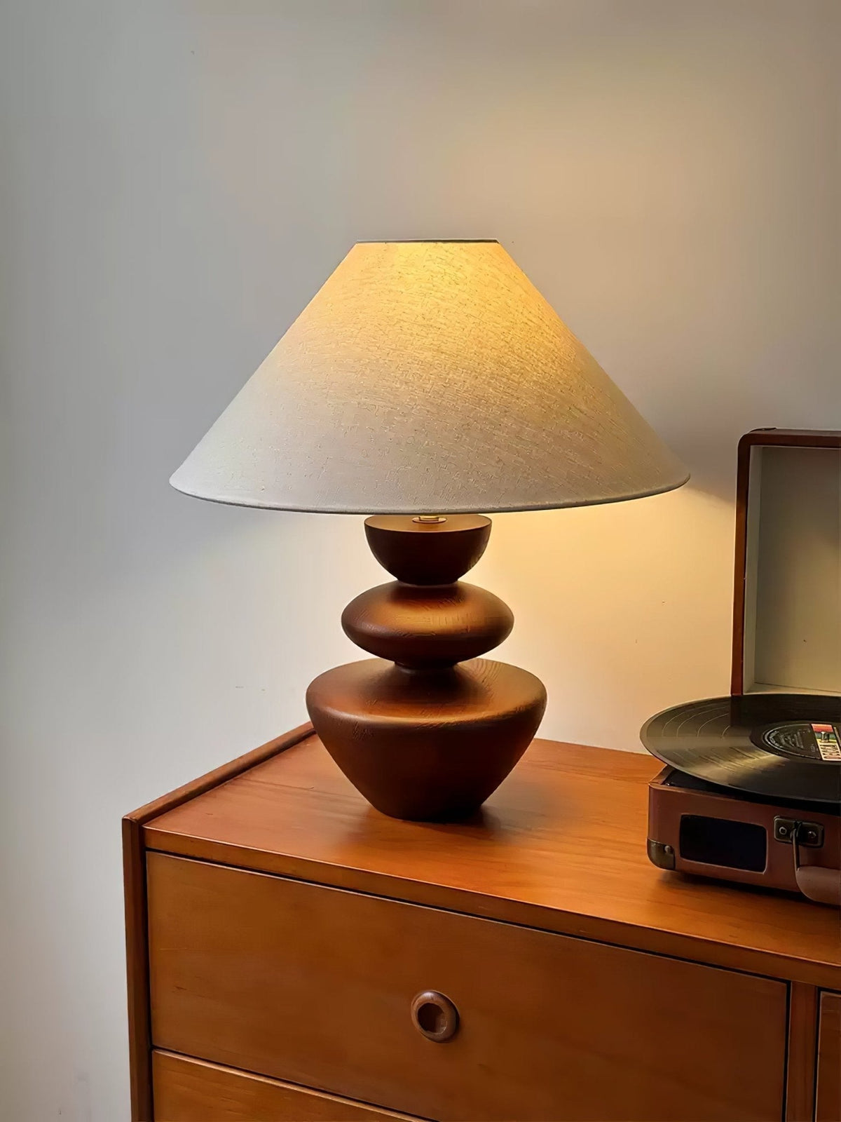 Joanne drewniana lampa stołowa vintage