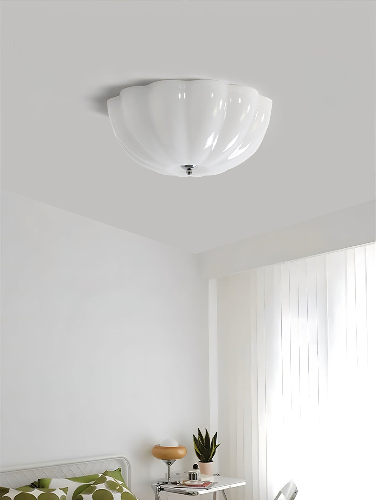 Uphaara nowoczesna minimalistyczna lampa sufitowa ze szkła w kształcie muszli
