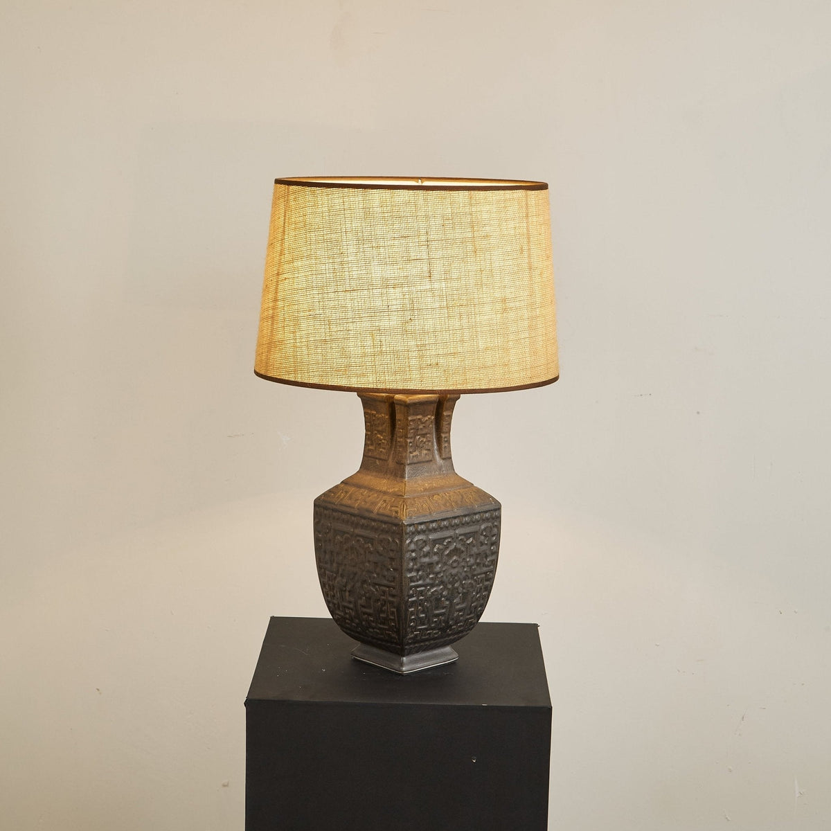 Echo lampka stołowa vintage z płótna