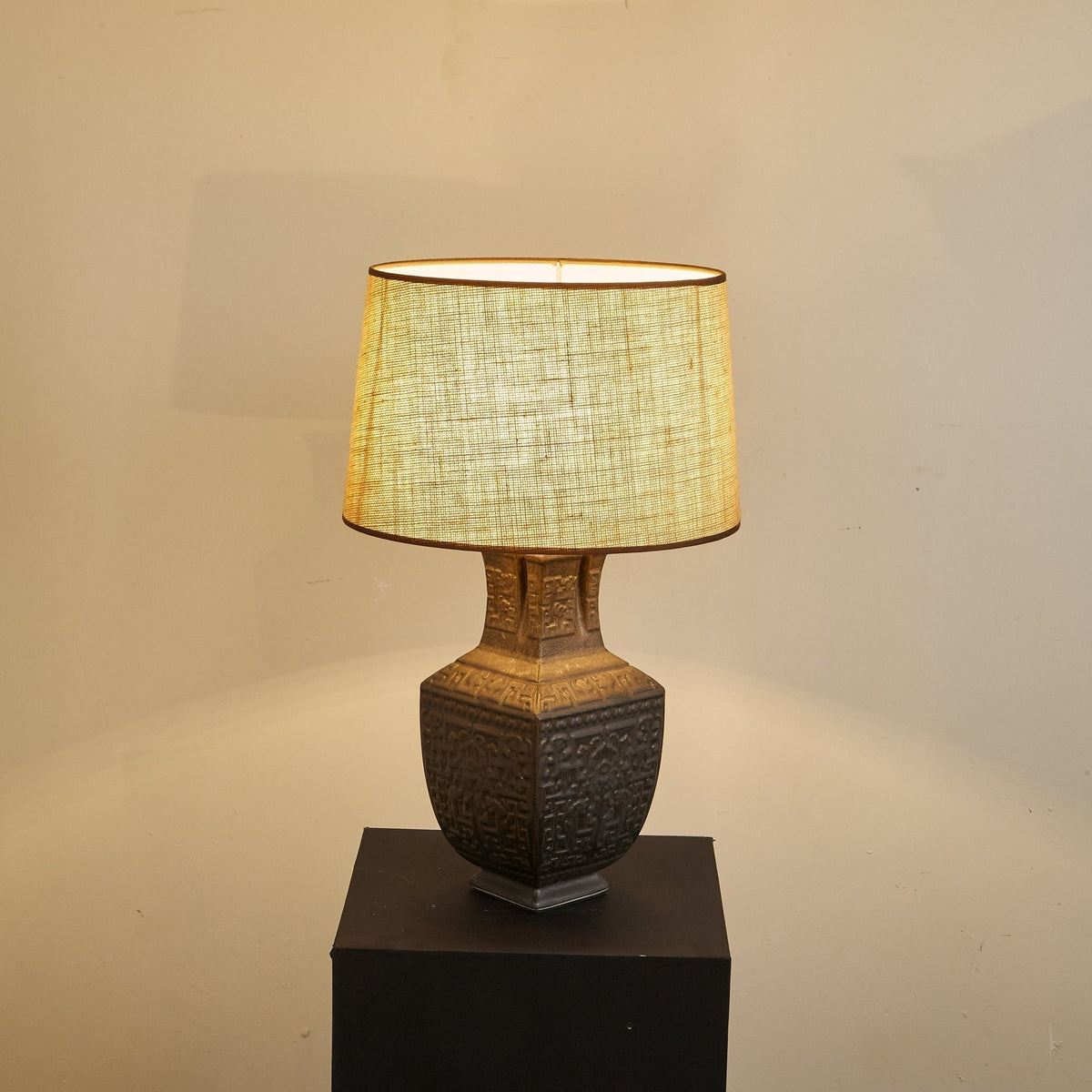 Echo lampka stołowa vintage z płótna