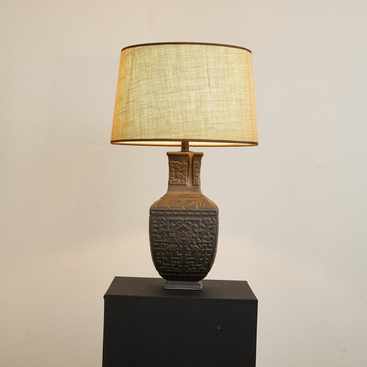 Echo lampka stołowa vintage z płótna
