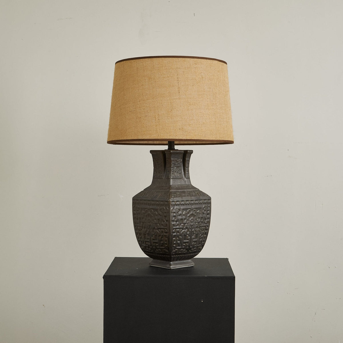 Echo lampka stołowa vintage z płótna