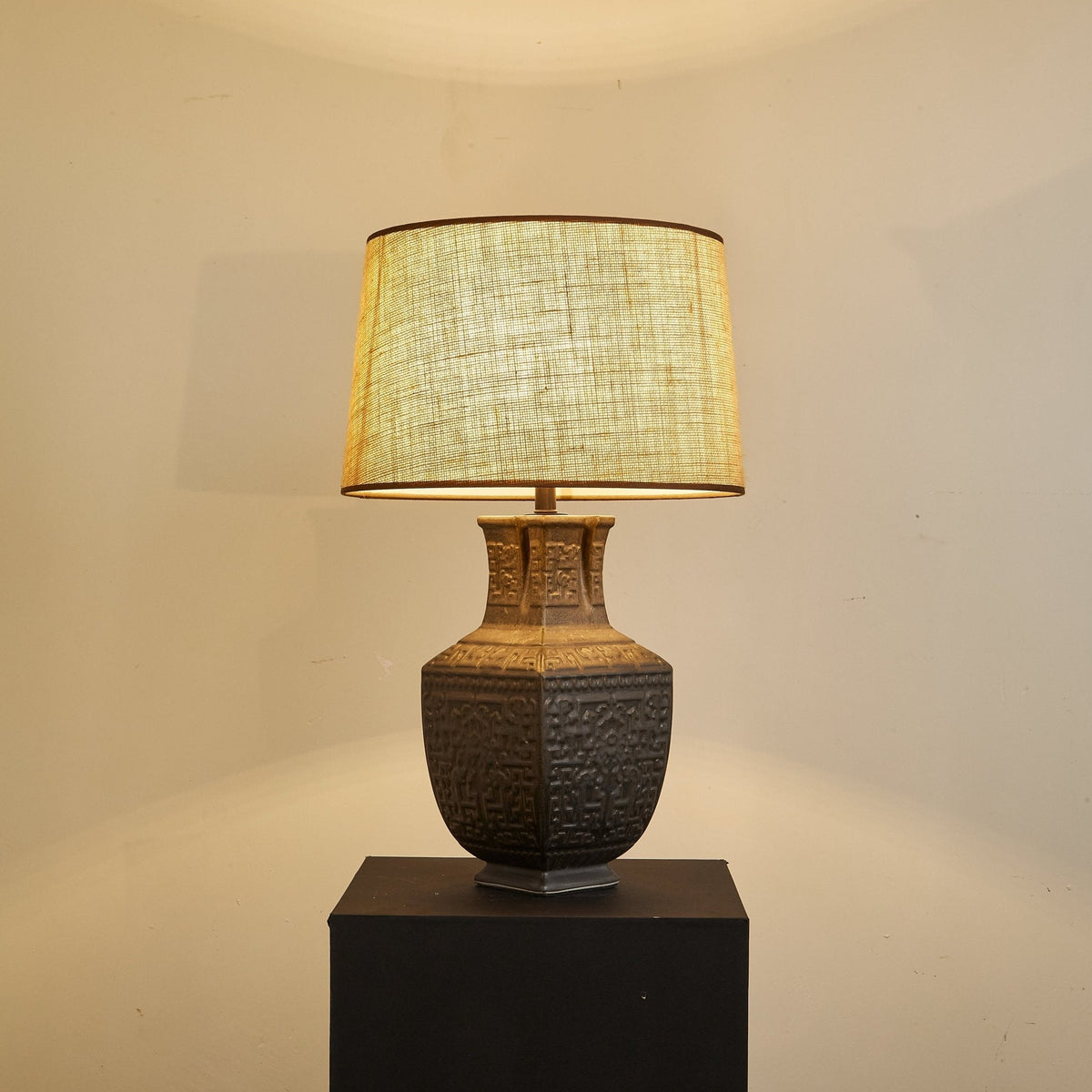 Echo lampka stołowa vintage z płótna