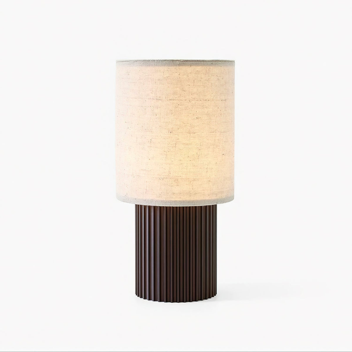 Lampa stołowa Ripples z drewna i płótna