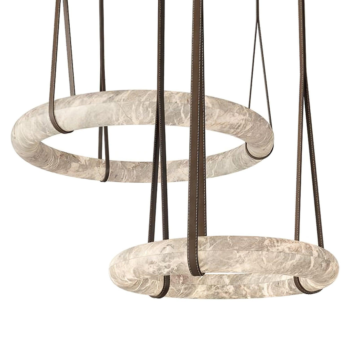 Oslo lampa wisząca Alabaster Ring Straps skandynawski