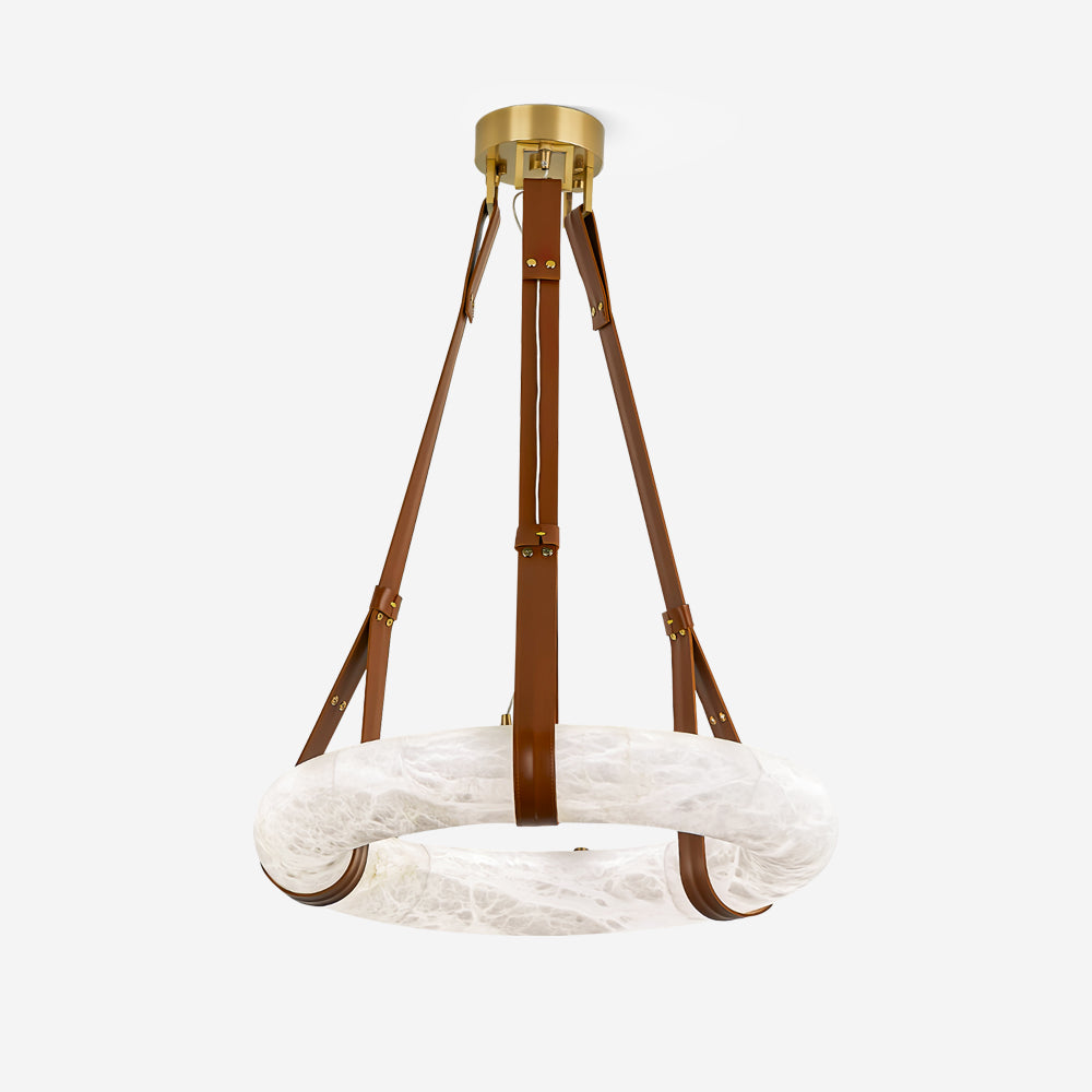 Oslo lampa wisząca Alabaster Ring Straps skandynawski