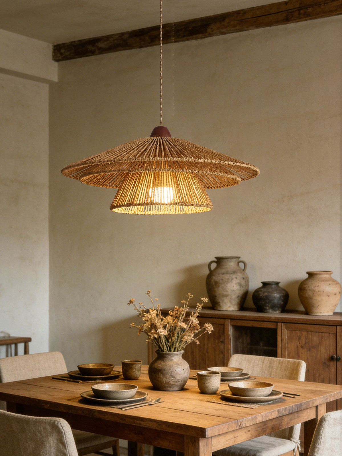 Brackenford Lampa Wisząca Z Papierowego Sznurka