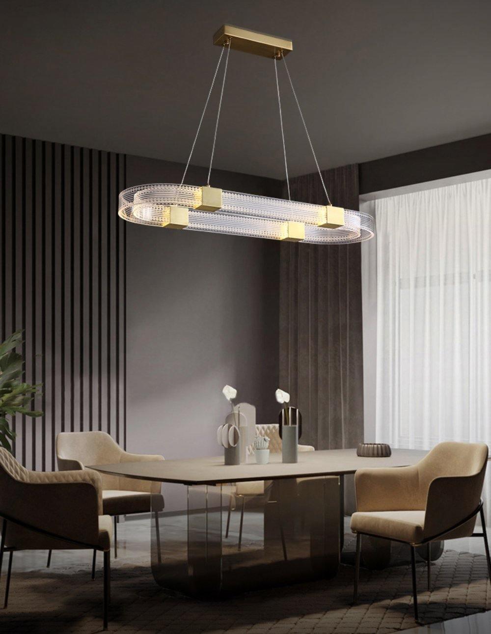 Eurdora nowoczesny minimalistyczny żyrandol w kształcie pierścienia z LED