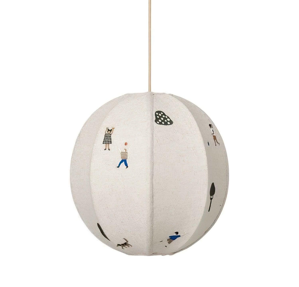 Elva lampa wisząca w kształcie papierowej kuli z rysunkiem