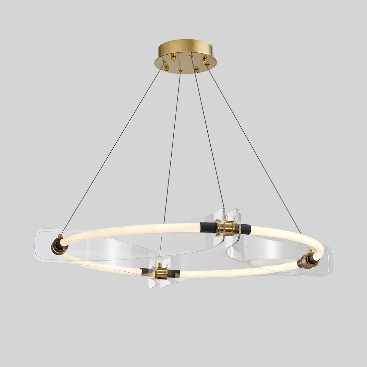 Casanine żyrandol z akrylu złoty do jadalni