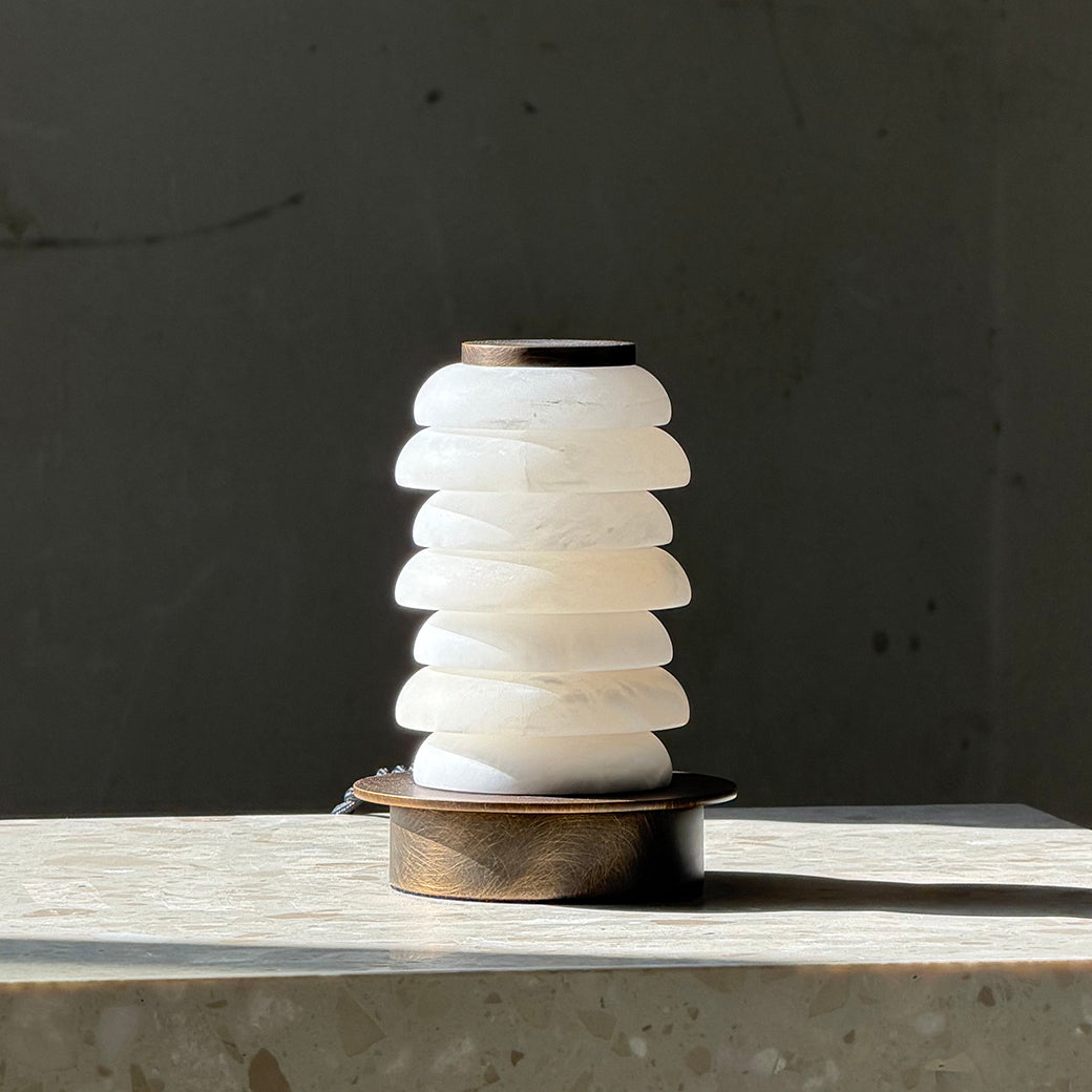 Albuira lampa stołowa z alabastrem