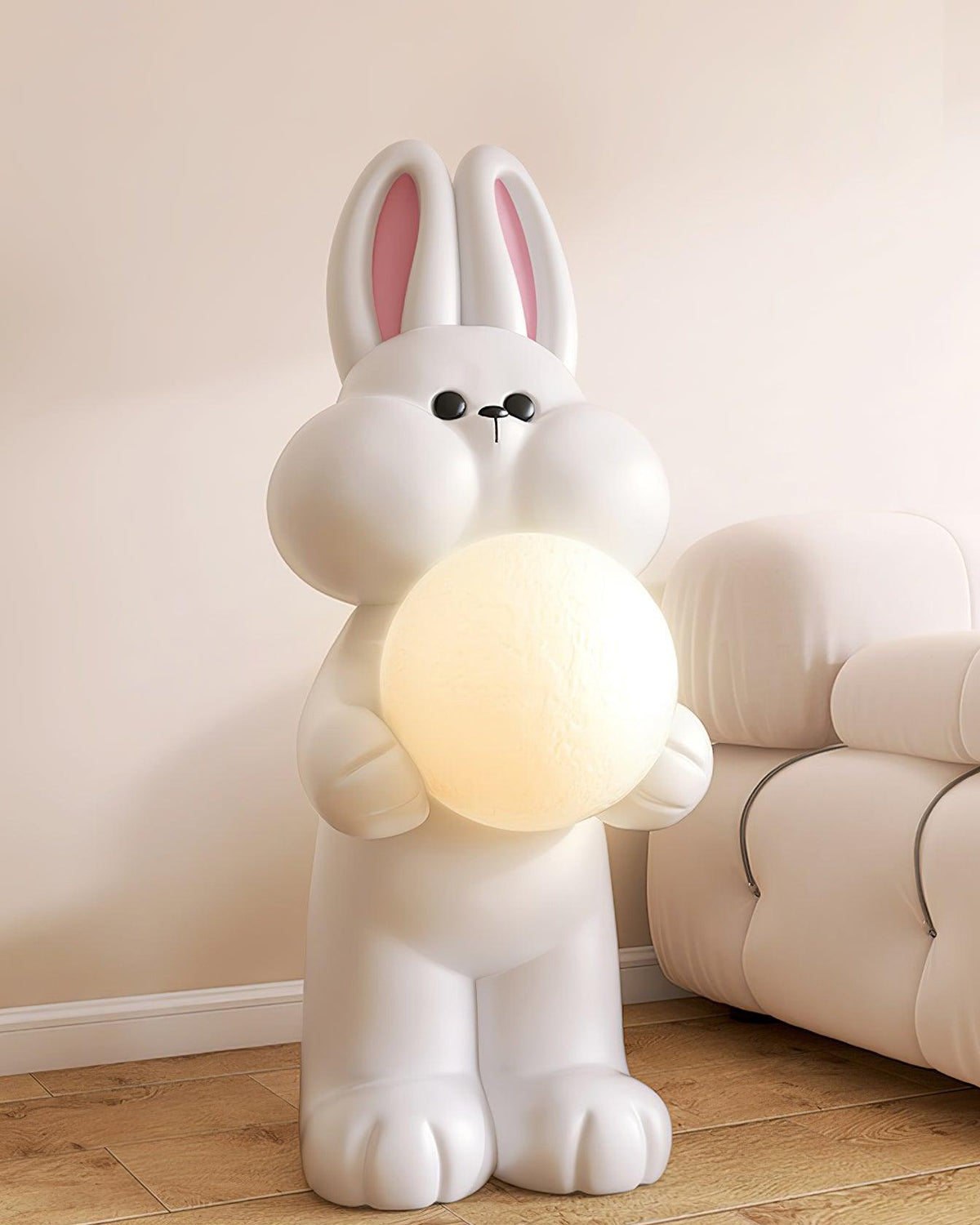 Lampa stojąca w kształcie kaczuszki z płótna