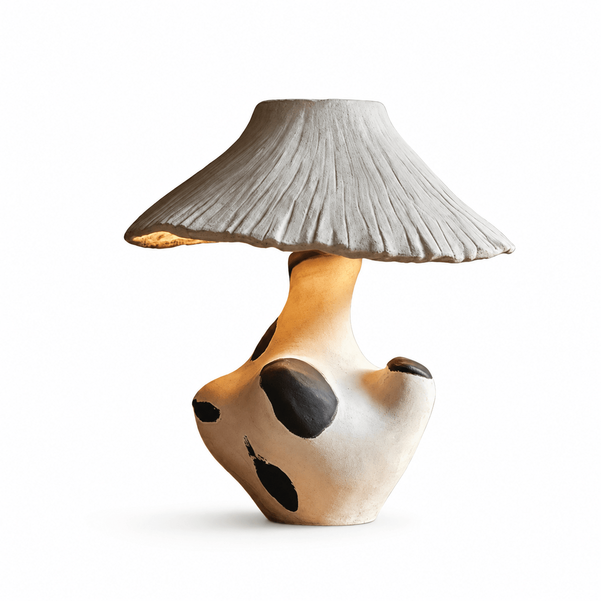 Pebble-Inlay rzeźbiona lampa stołowa z gipsu
