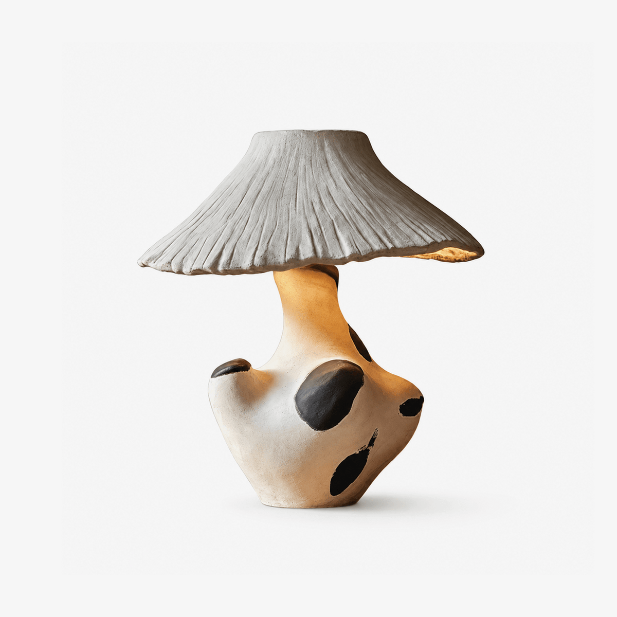 Pebble-Inlay rzeźbiona lampa stołowa z gipsu