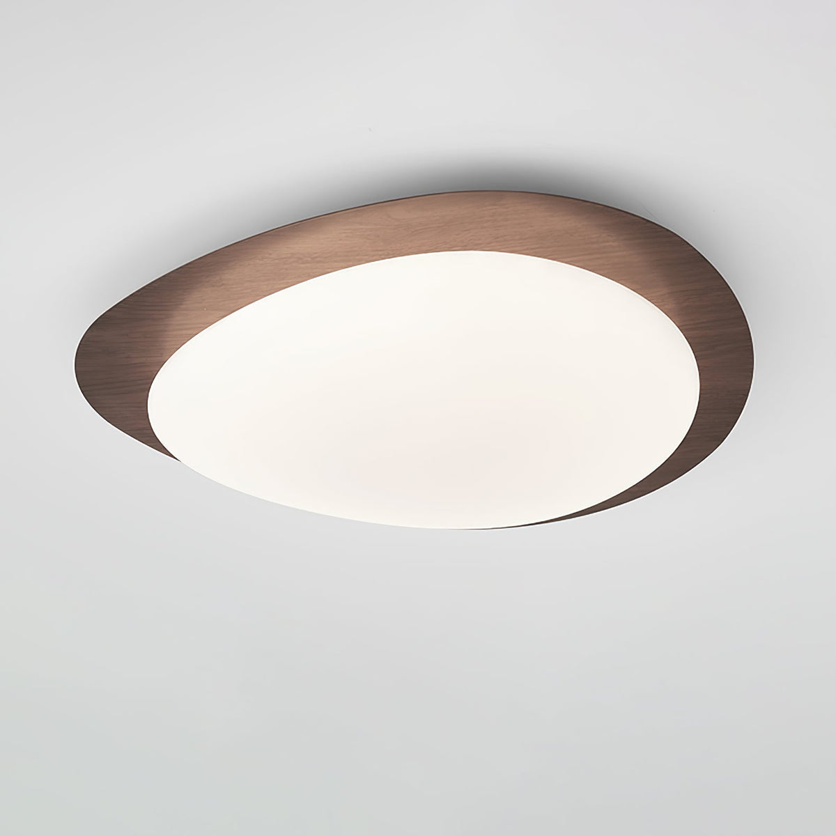 Sylenia lampa sufitowa Pebble orzechowe drewno akryl LED