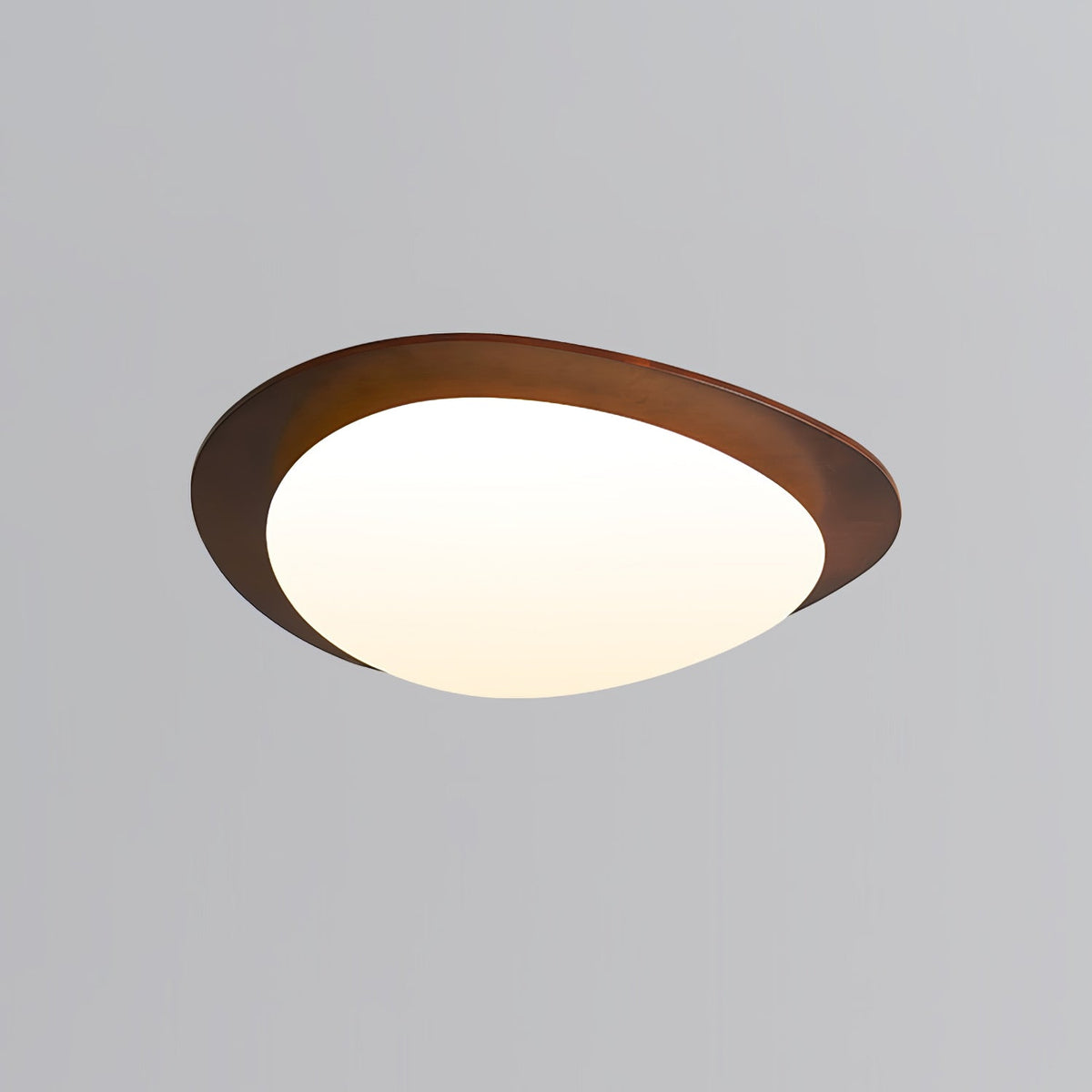 Evory żyrandol sufitowy drewniany orzech Pebble