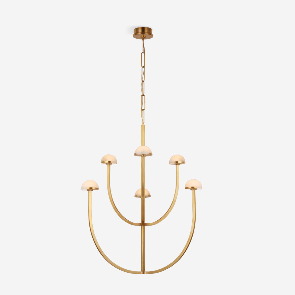 Pedra żyrandol Alabaster minimalistyczna geometria łukowa