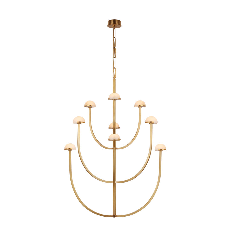 Pedra żyrandol Alabaster minimalistyczna geometria łukowa