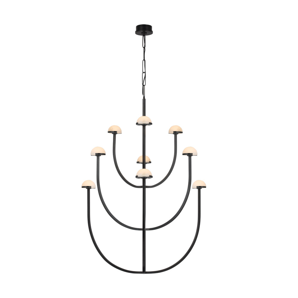 Pedra żyrandol Alabaster minimalistyczna geometria łukowa