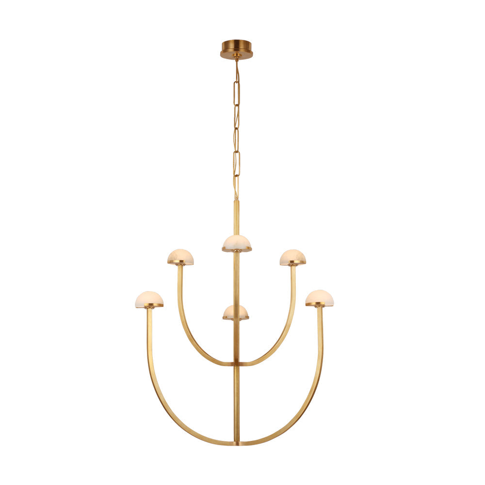 Pedra żyrandol Alabaster minimalistyczna geometria łukowa