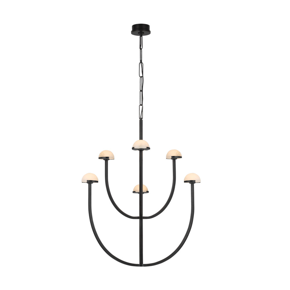 Pedra żyrandol Alabaster minimalistyczna geometria łukowa