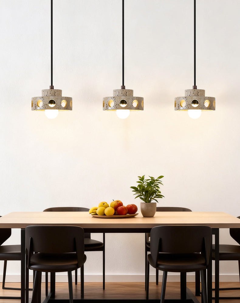 Bria żyrandol wiszący z naturalnego perforowanego tawerninu