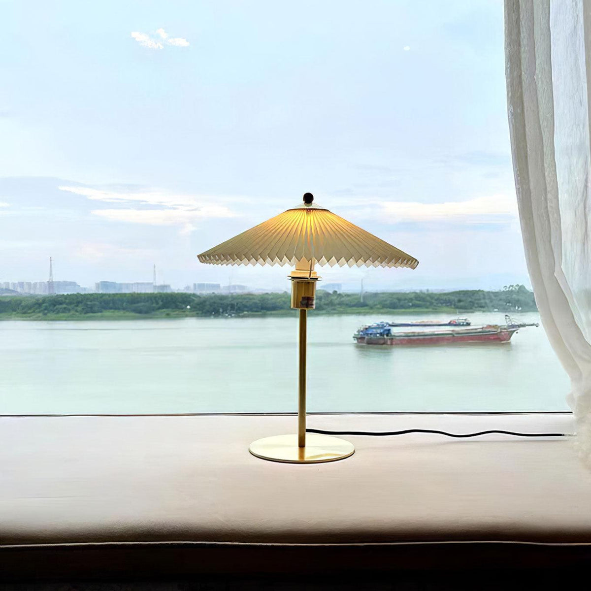 Camirir lampy stołowe ze złożonym abażurem w kształt parasola