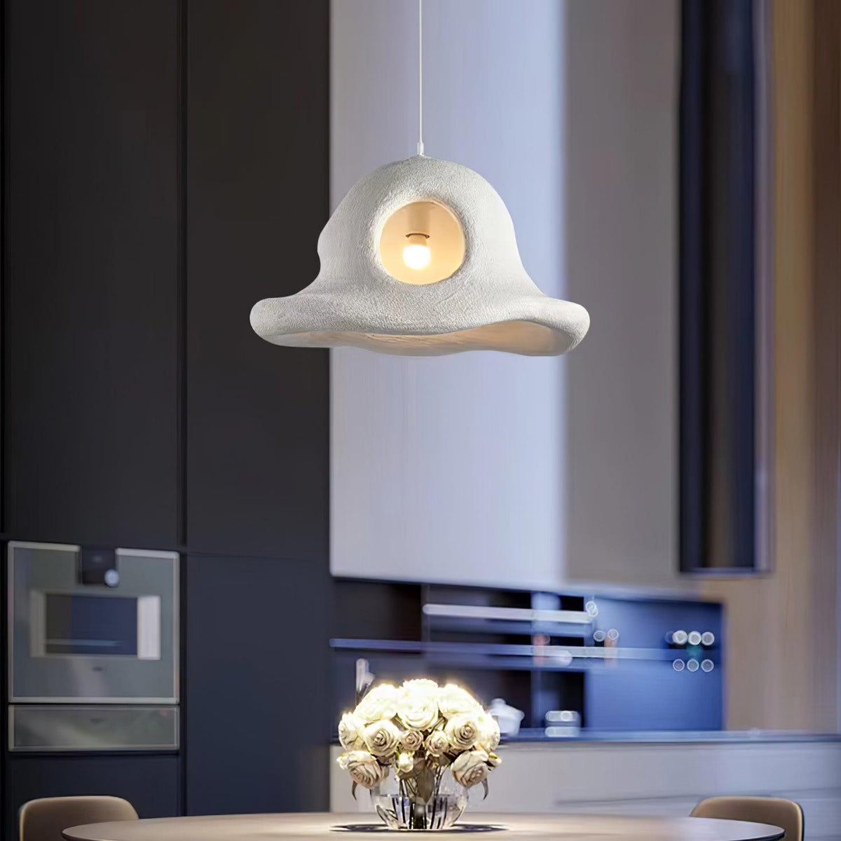 Alnorel wisząca lampa w stylu Wabi z kreatywnym kapeluszem