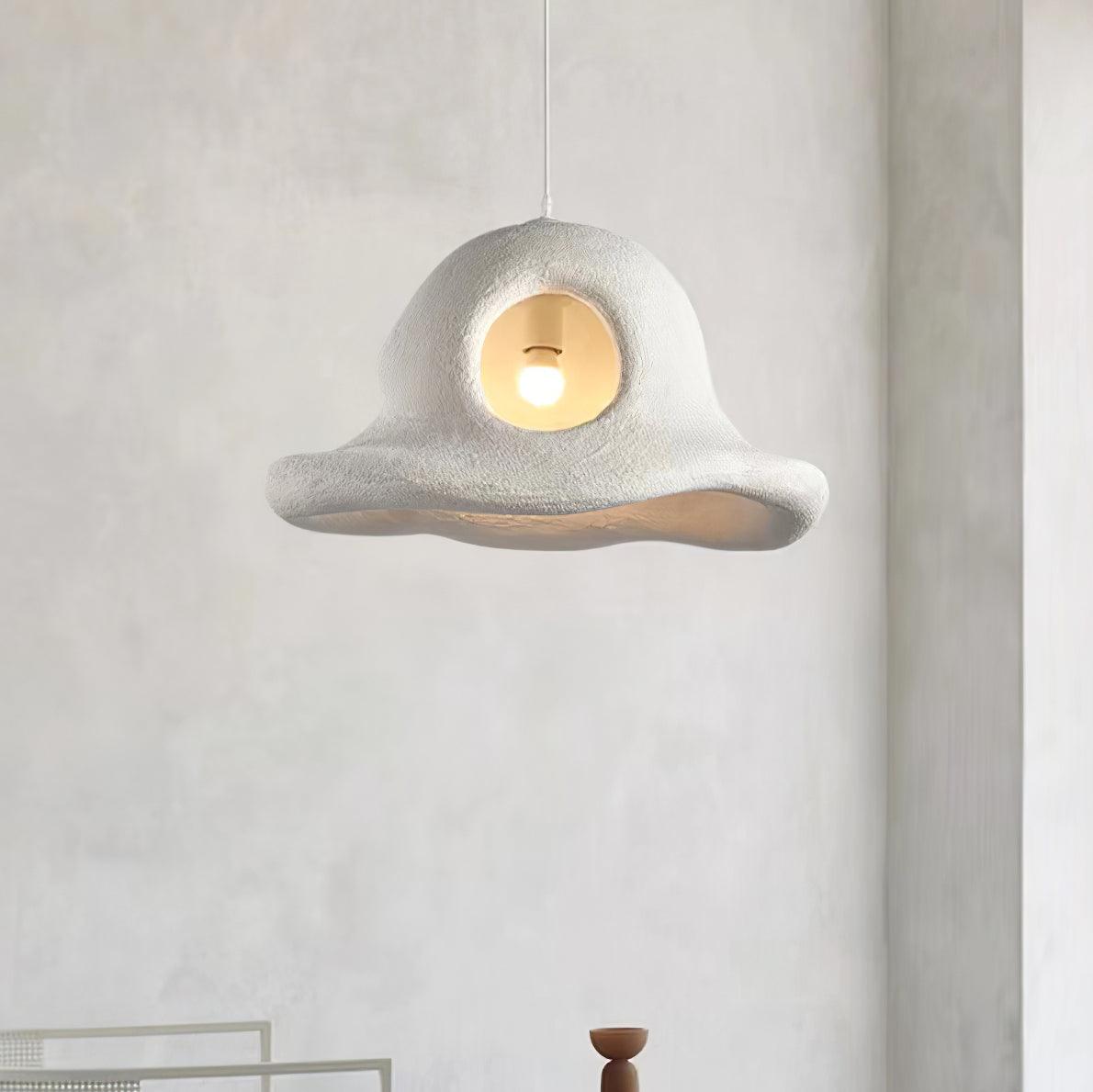 Alnorel wisząca lampa w stylu Wabi z kreatywnym kapeluszem