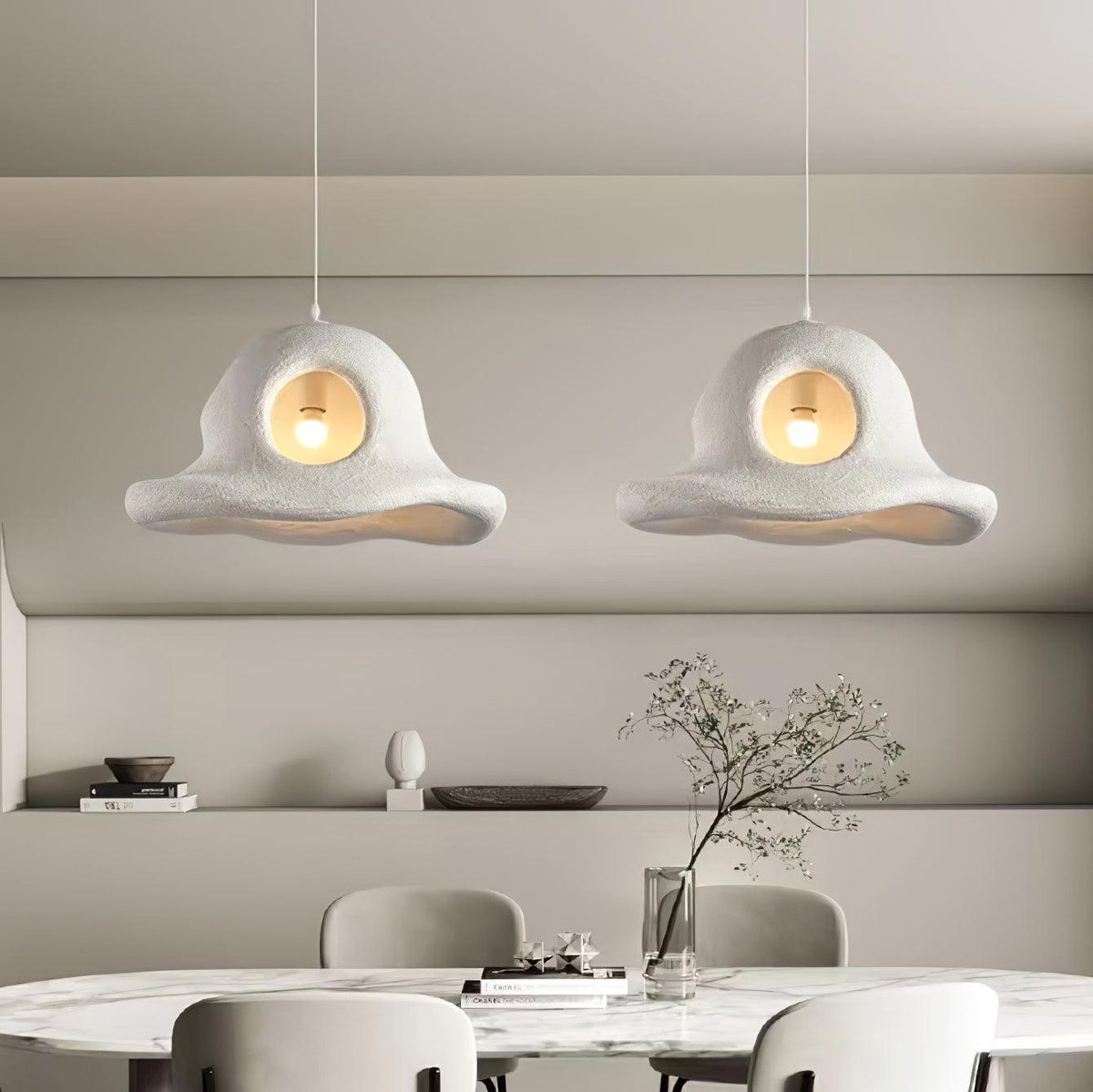 Alnorel wisząca lampa w stylu Wabi z kreatywnym kapeluszem