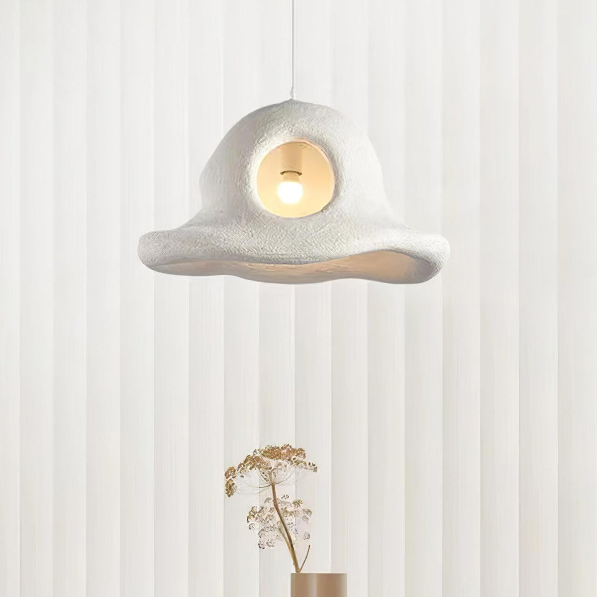 Alnorel wisząca lampa w stylu Wabi z kreatywnym kapeluszem