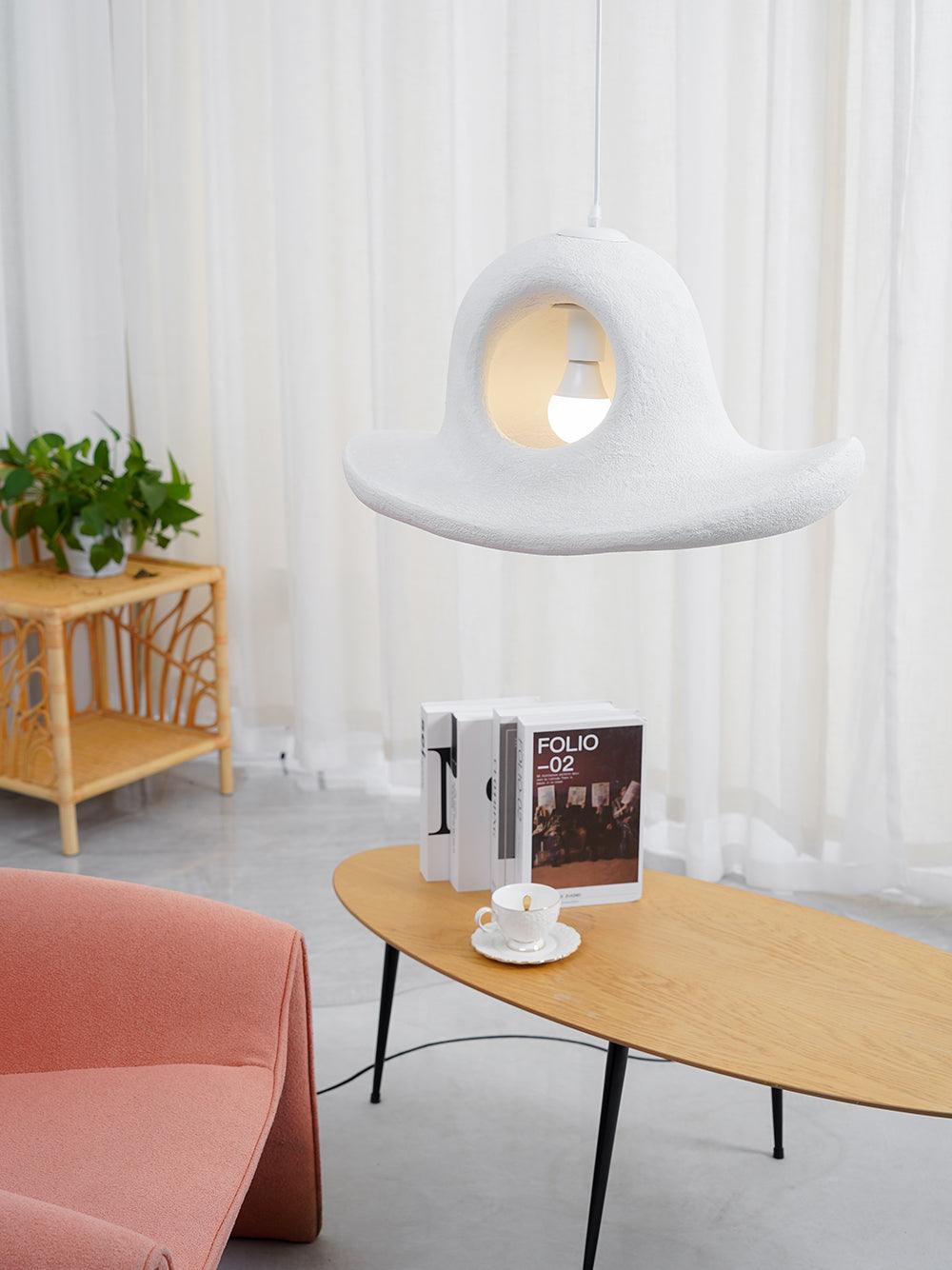 Alnorel wisząca lampa w stylu Wabi z kreatywnym kapeluszem