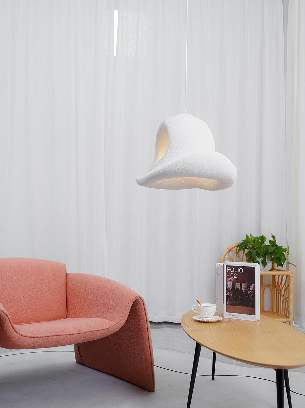 Alnorel wisząca lampa w stylu Wabi z kreatywnym kapeluszem