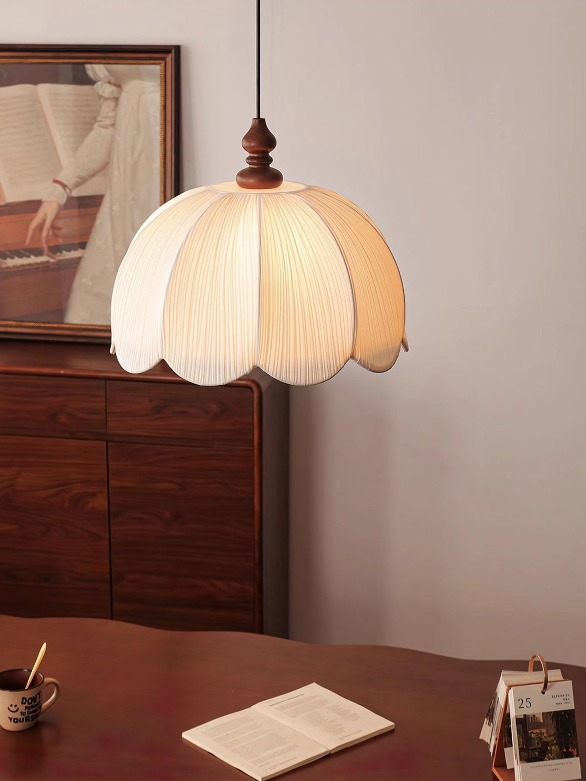 Imiraril wisząca lampa z płótna w stylu tropikalnym