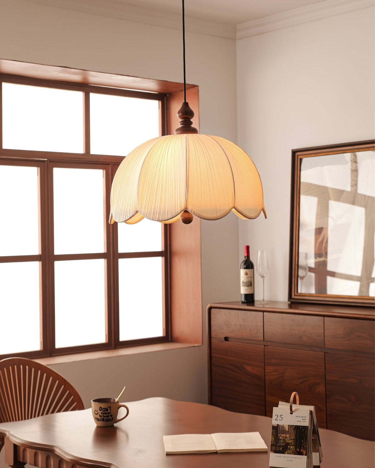 Imiraril wisząca lampa z płótna w stylu tropikalnym