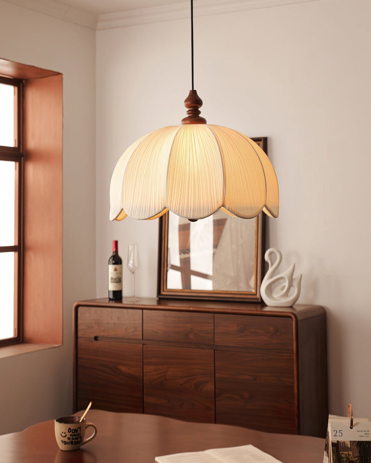 Imiraril wisząca lampa z płótna w stylu tropikalnym