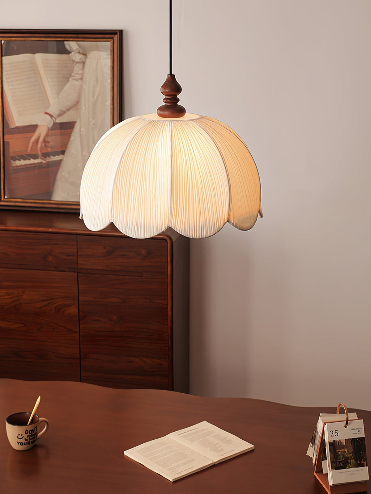 Imiraril wisząca lampa z płótna w stylu tropikalnym