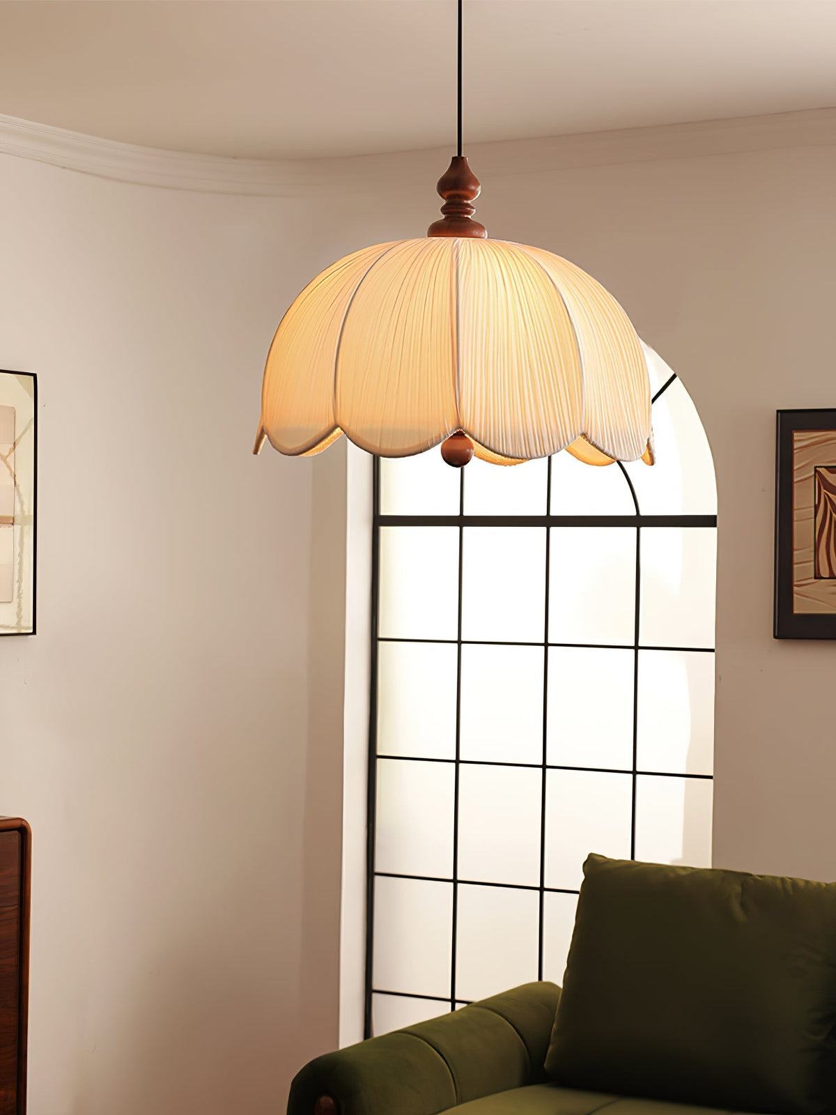 Imiraril wisząca lampa z płótna w stylu tropikalnym