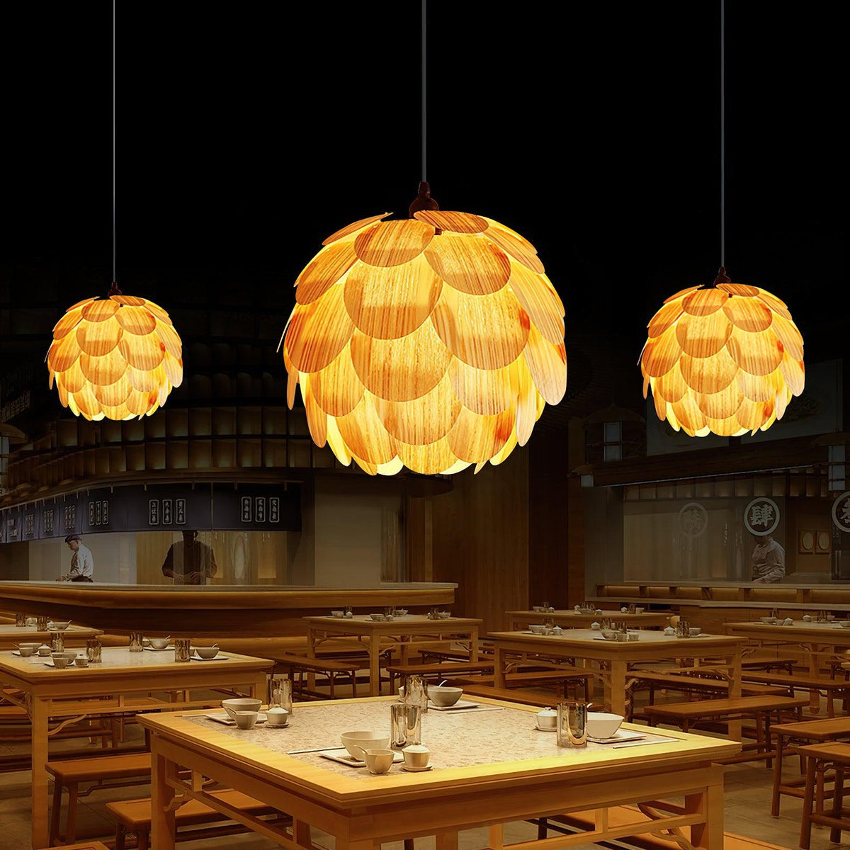Wlara nowoczesna lampa wisząca z drewna