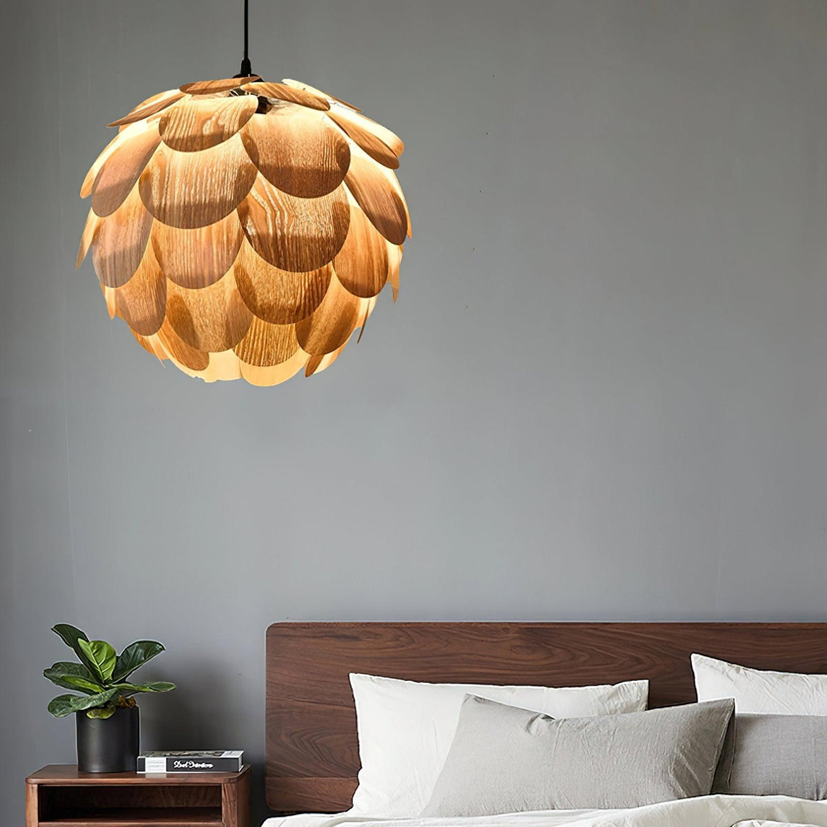 Wlara nowoczesna lampa wisząca z drewna