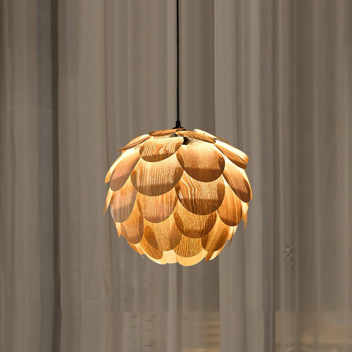 Wlara nowoczesna lampa wisząca z drewna