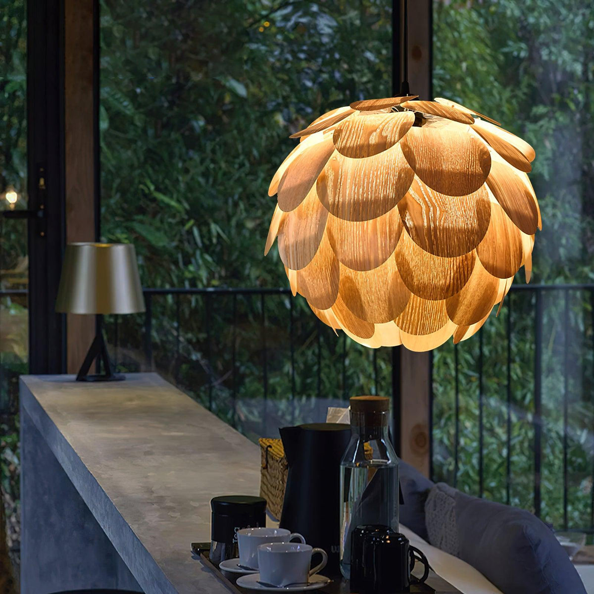 Wlara nowoczesna lampa wisząca z drewna