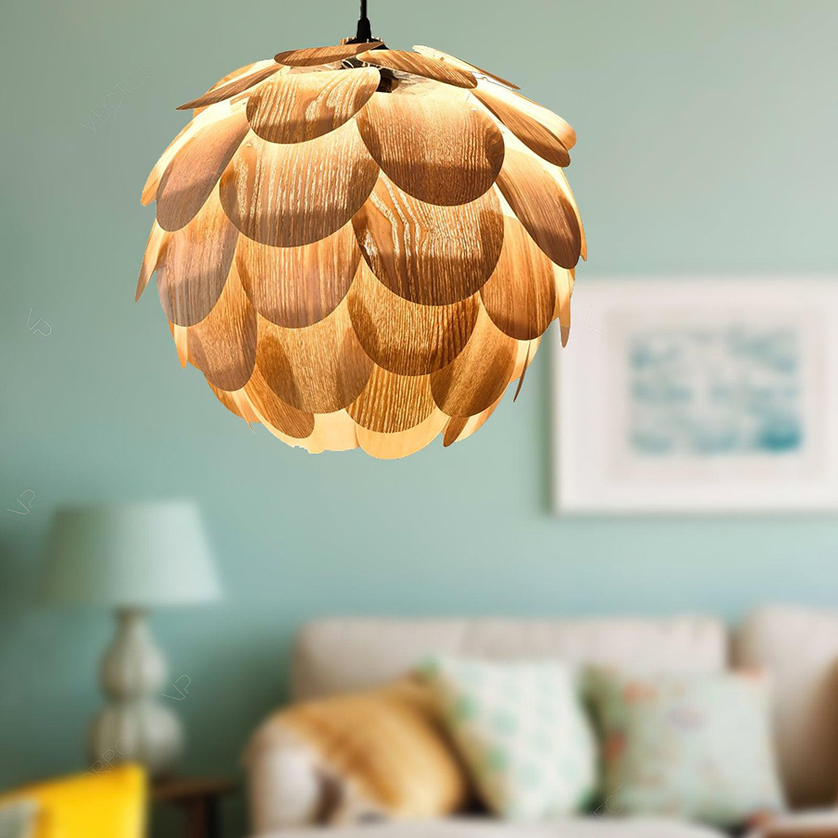 Wlara nowoczesna lampa wisząca z drewna