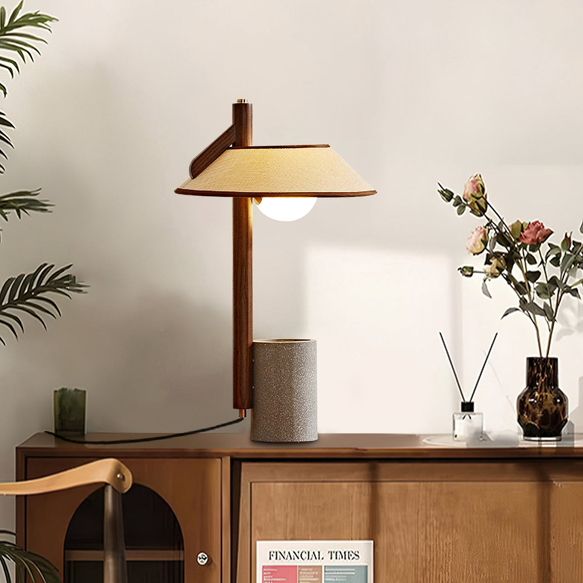 Damon minimalistyczna lampa stołowa z drewna