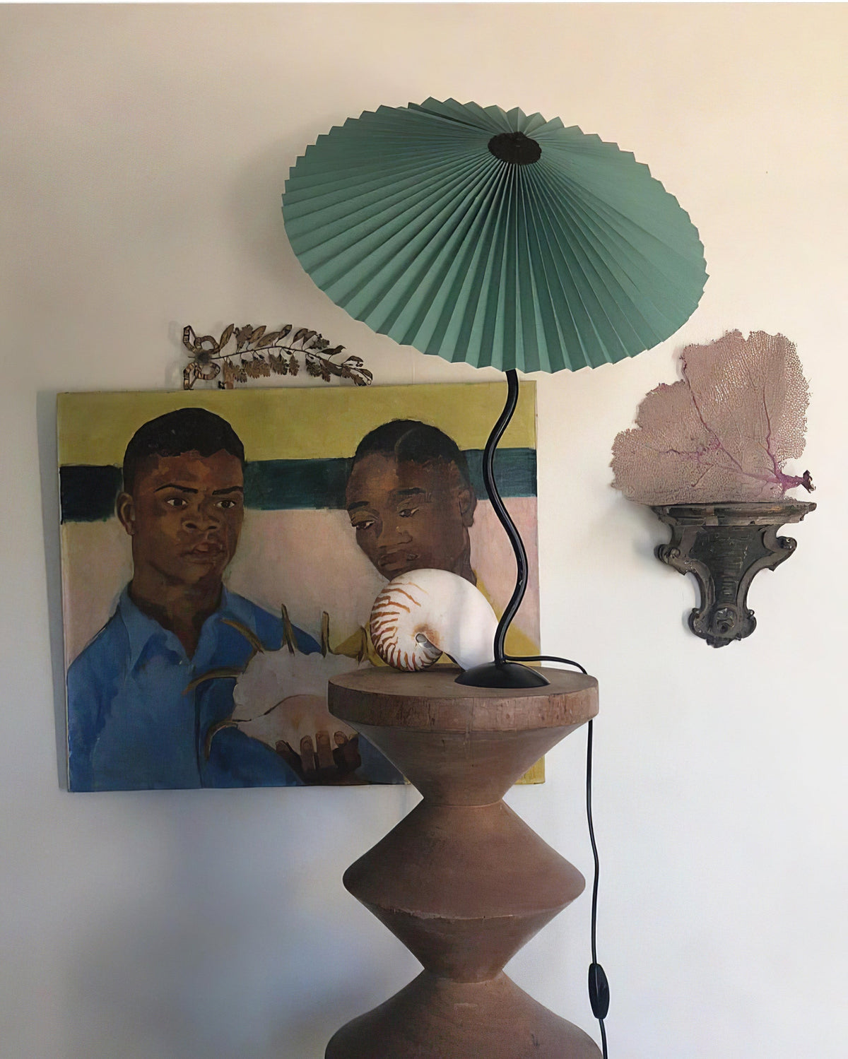 Krenis artystyczna lampa stołowa ze szkła