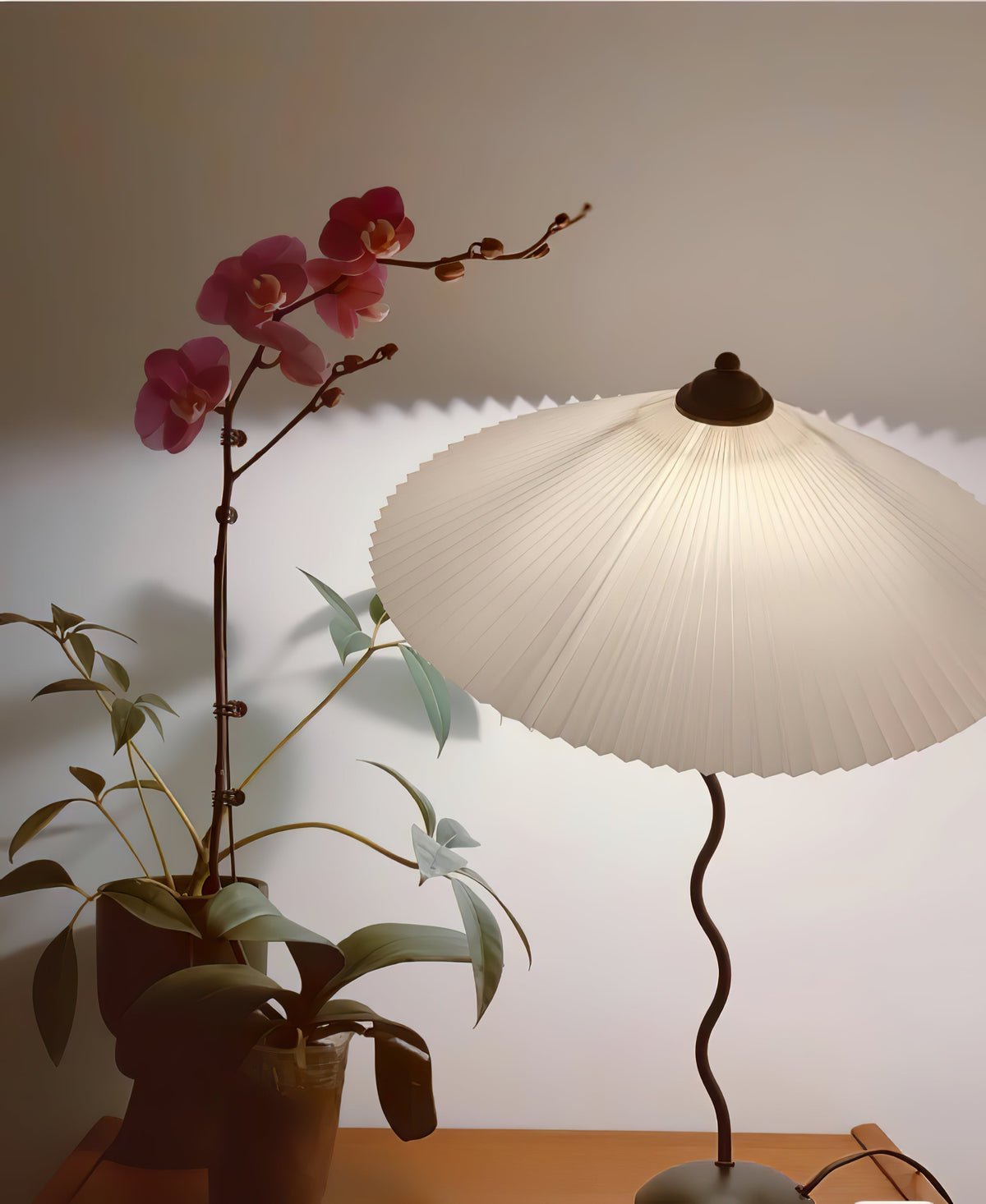Krenis artystyczna lampa stołowa ze szkła