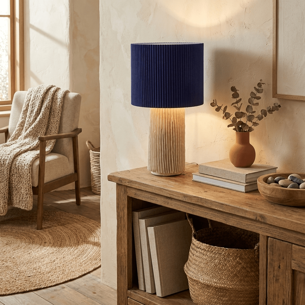 Lampa stołowa Adrielle z plisą